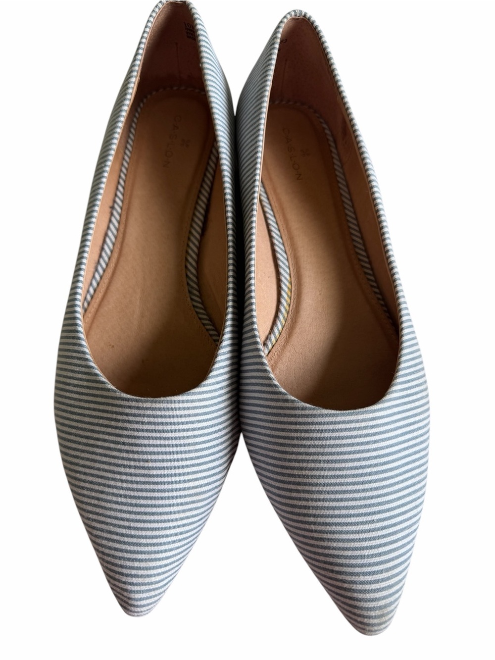 Caslon Blue and White Striped Pointed Toe Flats SIZE 10M